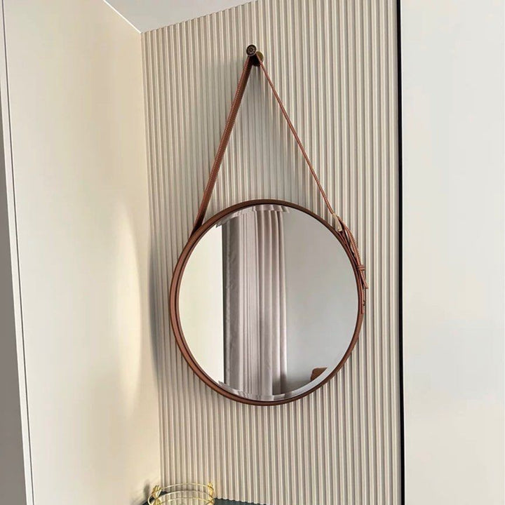 LARENS Industrial Round Wall Mirror