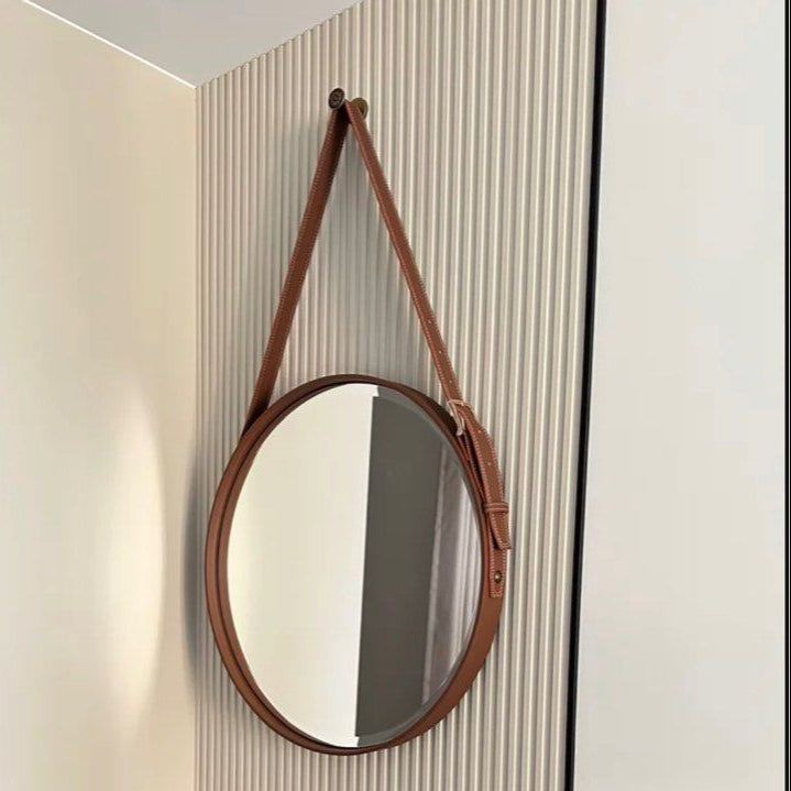 LARENS Industrial Round Wall Mirror