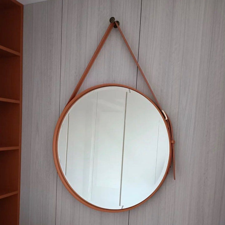 LARENS Industrial Round Wall Mirror