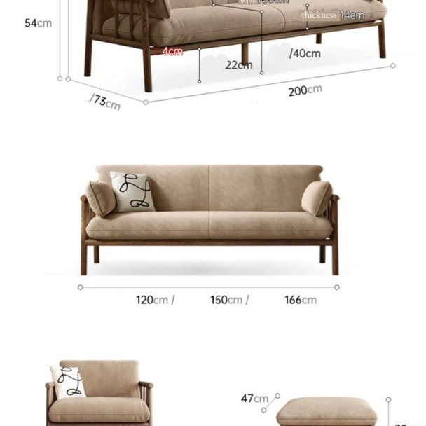 YUKIHO Japandi Solid Wood Sofa