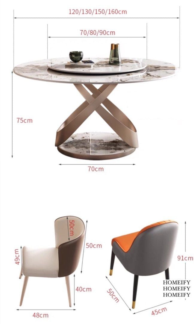 VALDEZ Modern Sintered Stone Round Dining Table