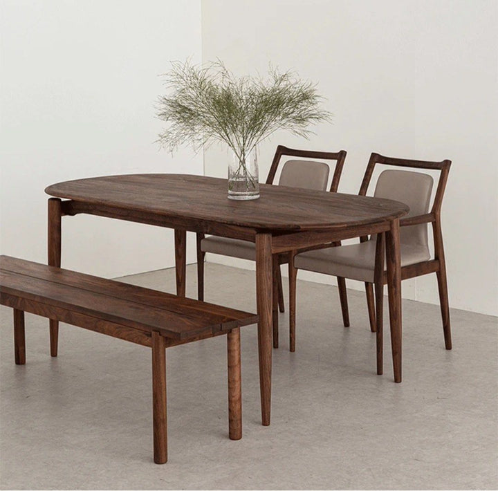 MALTO Modern Walnut Wood Dining Table
