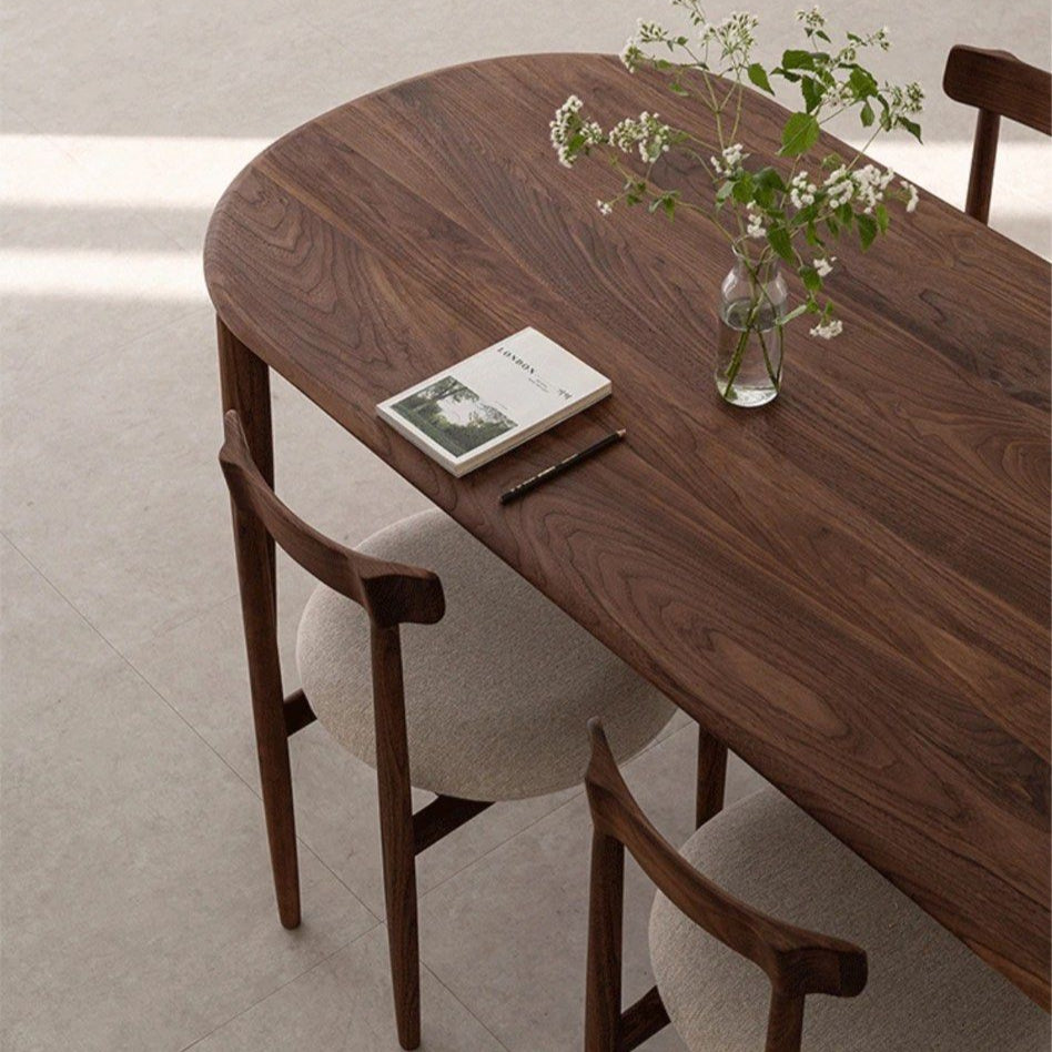 MALTO Modern Walnut Wood Dining Table