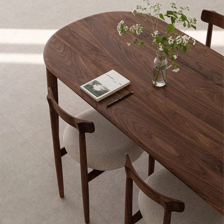 MALTO Modern Walnut Wood Dining Table