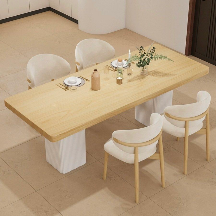 JASTERN Japandi Solid Wood Dining Table