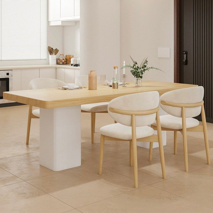 JASTERN Japandi Solid Wood Dining Table