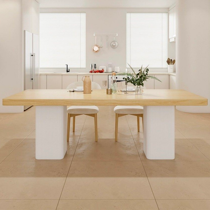 JASTERN Japandi Solid Wood Dining Table