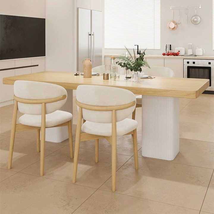 JASTERN Japandi Solid Wood Dining Table