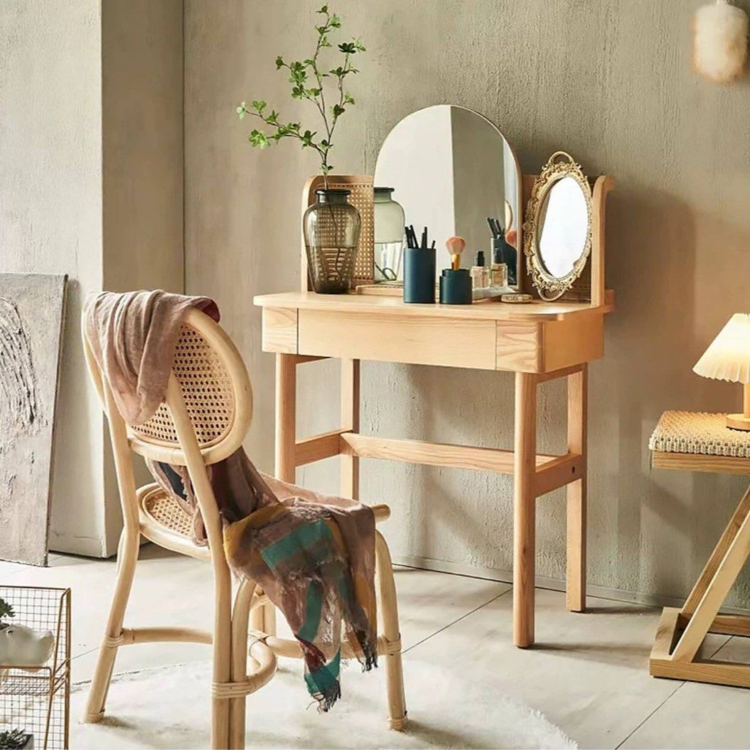 LINDOE Japandi Solid Wood Vanity Table