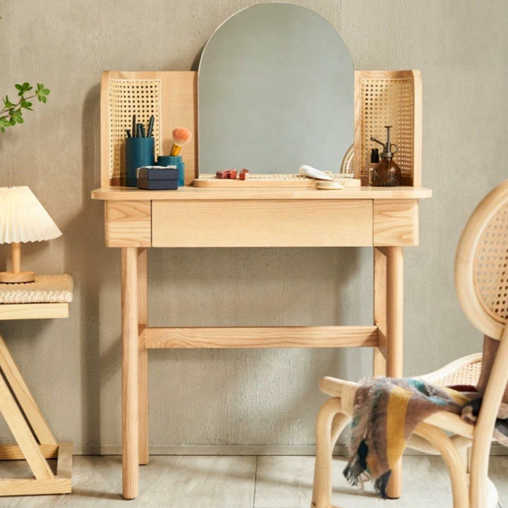 LINDOE Japandi Solid Wood Vanity Table