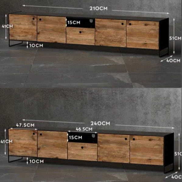 TELMAR Industrial Solid Wood TV Console
