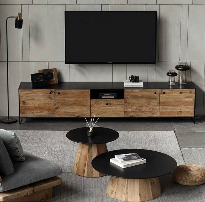 TELMAR Industrial Solid Wood TV Console