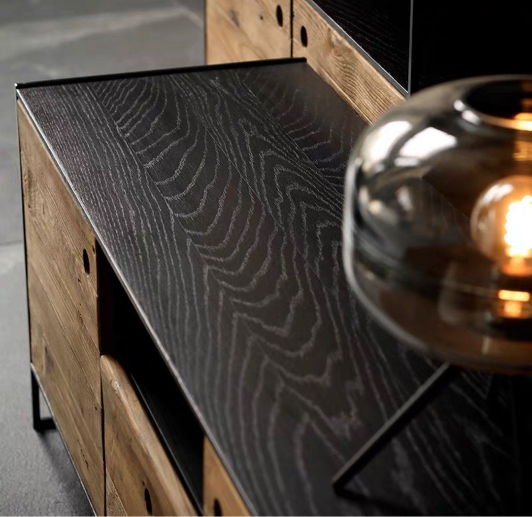 TELMAR Industrial Solid Wood TV Console