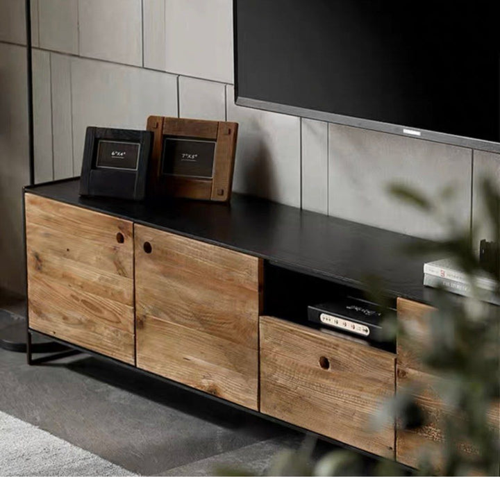 TELMAR Industrial Solid Wood TV Console