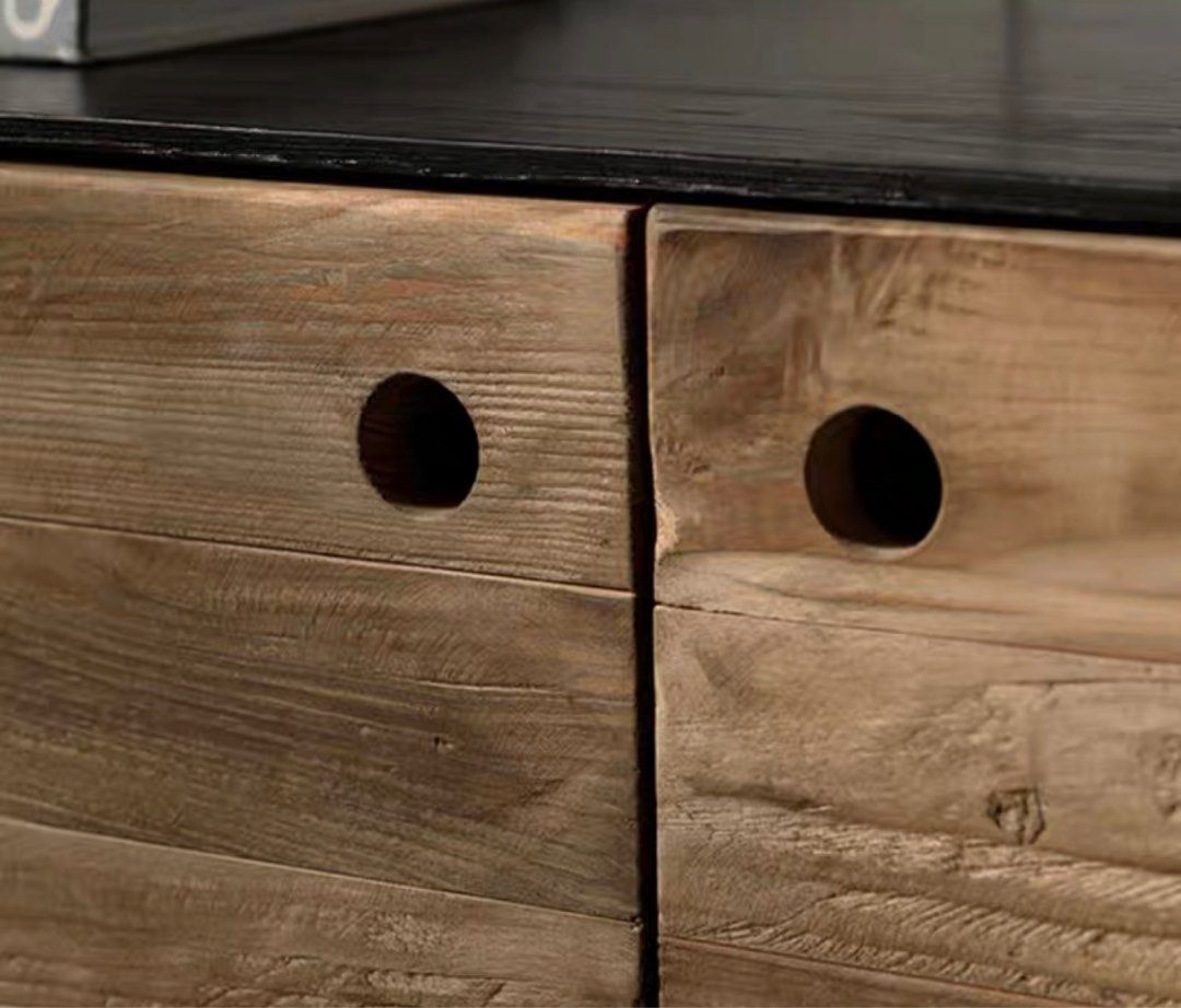 TELMAR Industrial Solid Wood TV Console