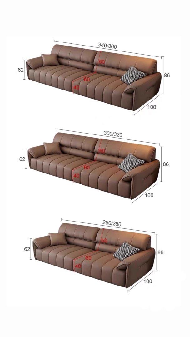 MARVORA Modern Genuine Leather Sofa