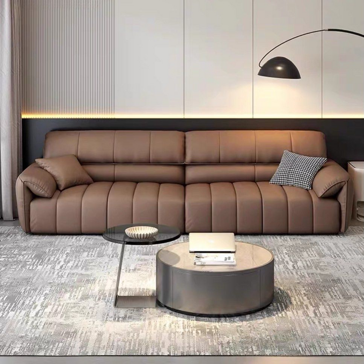 MARVORA Modern Genuine Leather Sofa