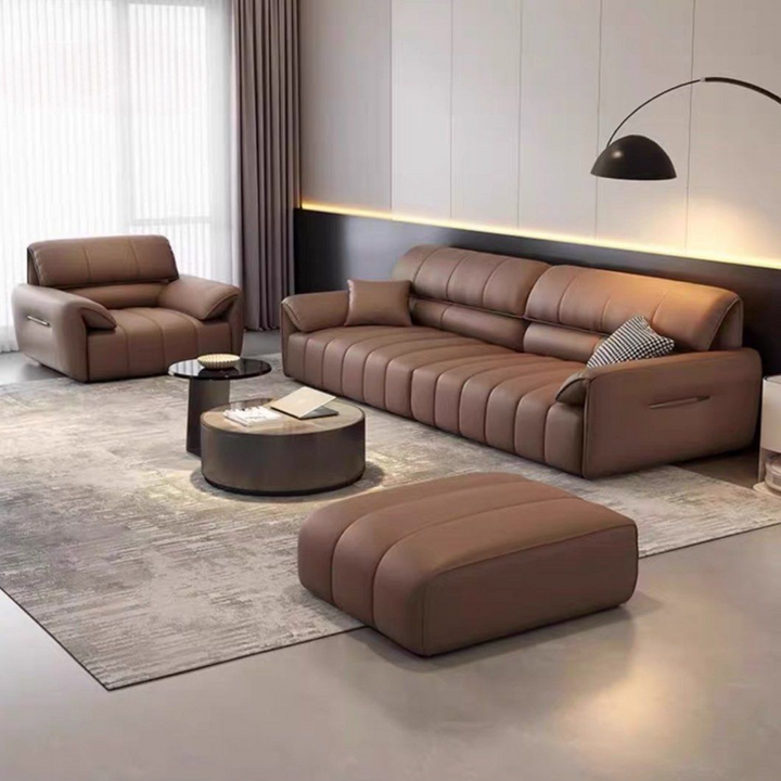 MARVORA Modern Genuine Leather Sofa