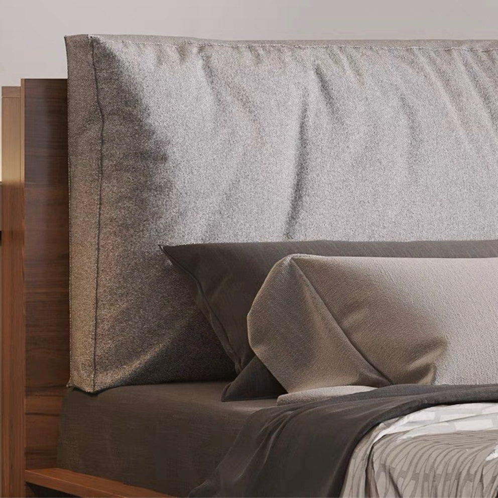 LOJE Rustic Storage Bed Frame