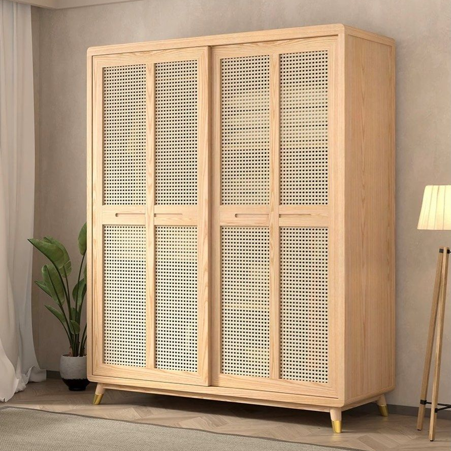 AURELIA Japandi Rattan Wardrobe