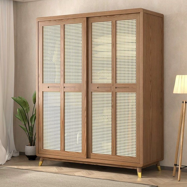 AURELIA Japandi Rattan Wardrobe