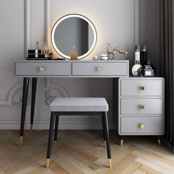 LUSION Modern LED Vanity Table Set
