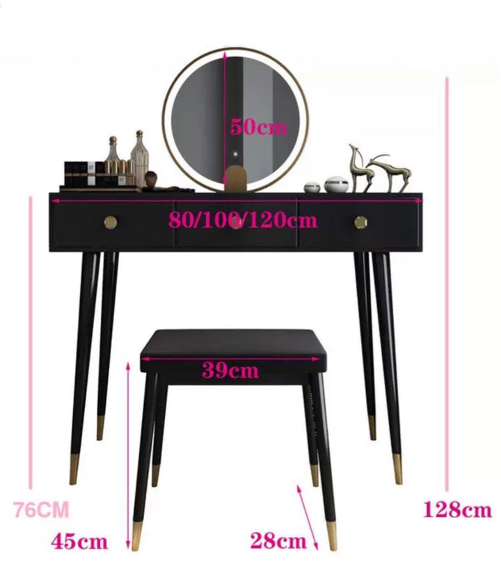 LUSION Modern LED Vanity Table Set