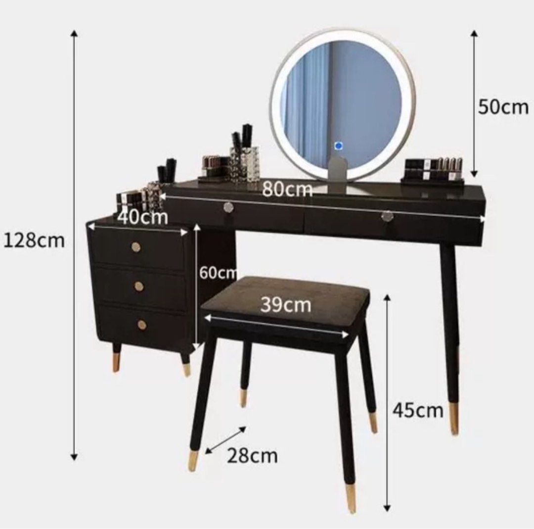 LUSION Modern LED Vanity Table Set