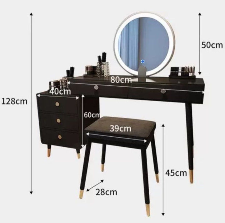 LUSION Modern LED Vanity Table Set
