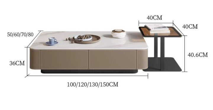 GREVIK Modern Saddle Leather TV Console