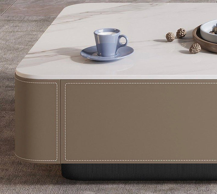 GREVIK Modern Saddle Leather TV Console