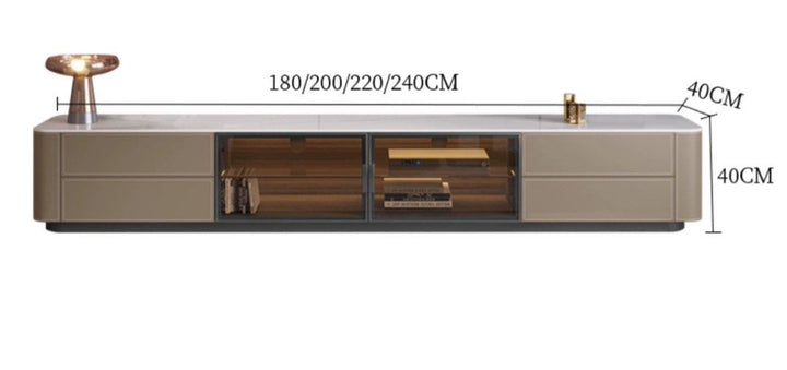 GREVIK Modern Saddle Leather TV Console