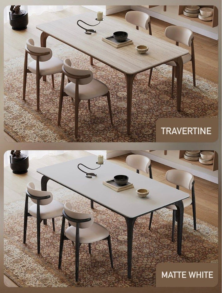 YONAS Modern Travertine Dining Table