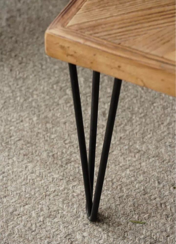 BRANDT Rustic Elm Wood Rectangular Coffee Table