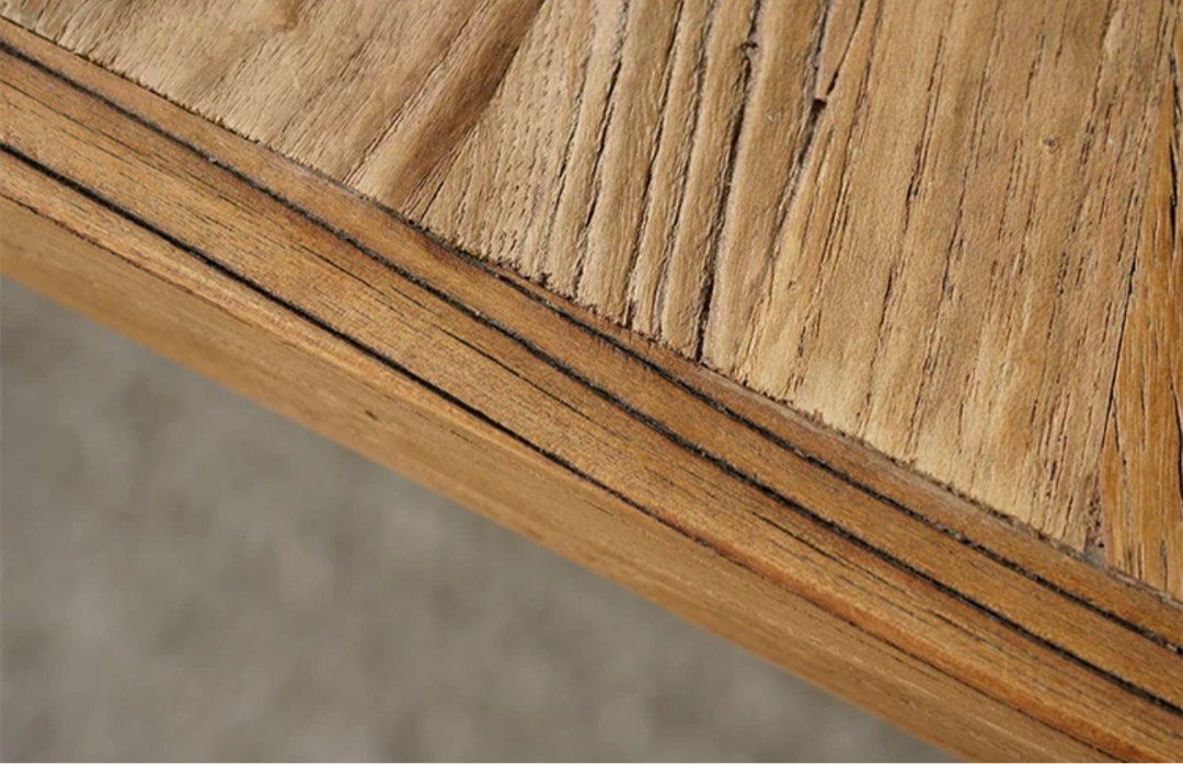 BRANDT Rustic Elm Wood Rectangular Coffee Table