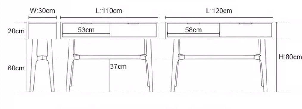 ARVID Vintage Solid Wood Console Table