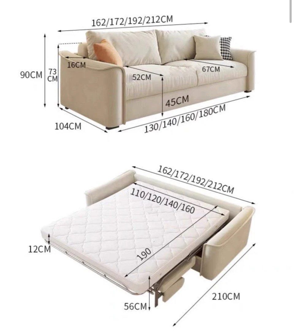 VENARO Foldable Sofa Bed with Mattress