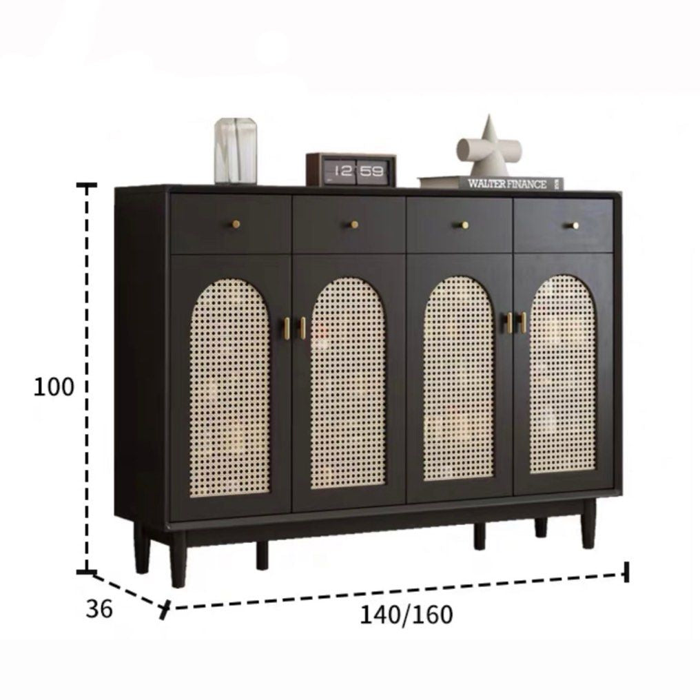 MASEY Modern Rattan Shoe Cabinet