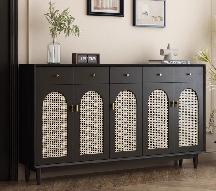 MASEY Modern Rattan Shoe Cabinet