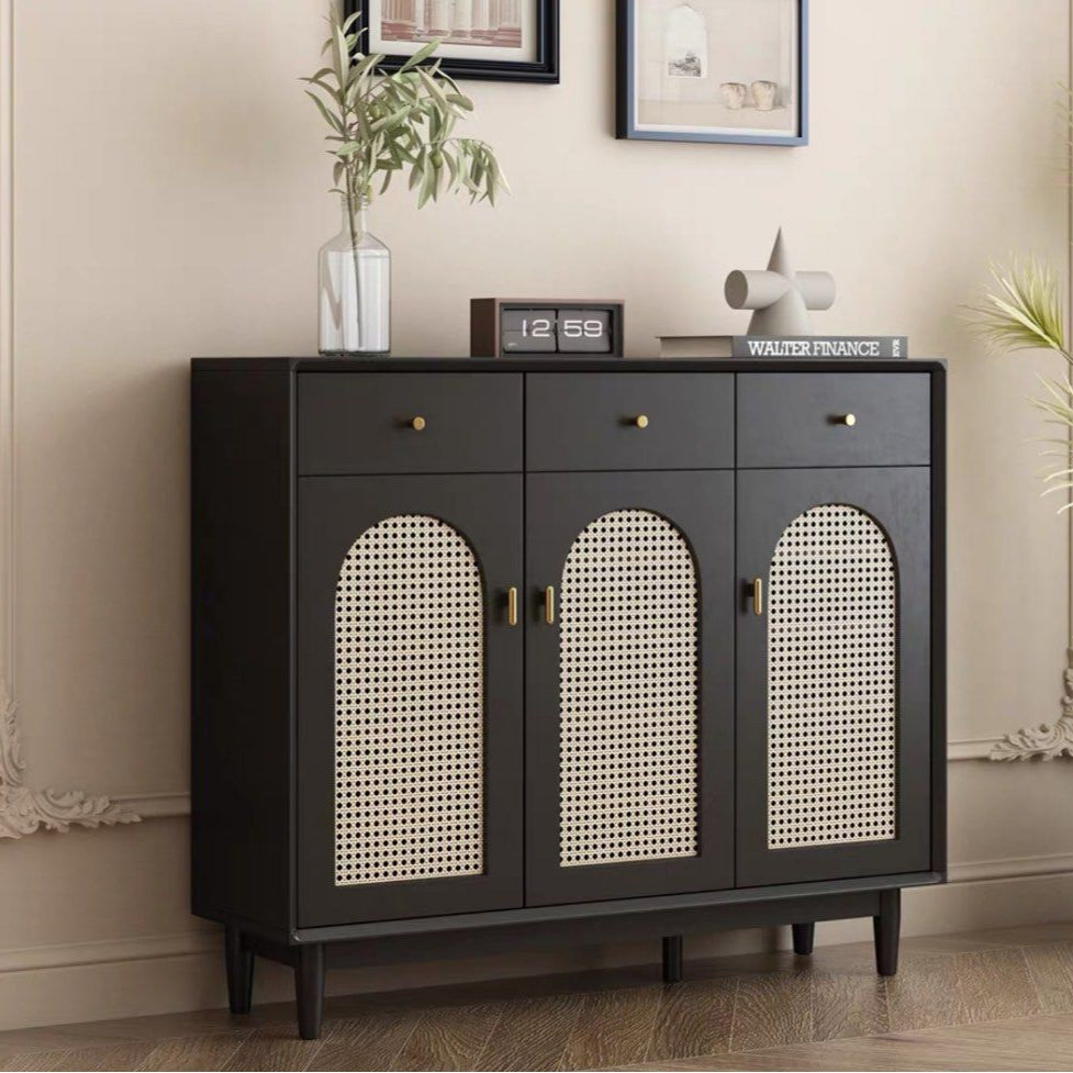 MASEY Modern Rattan Shoe Cabinet