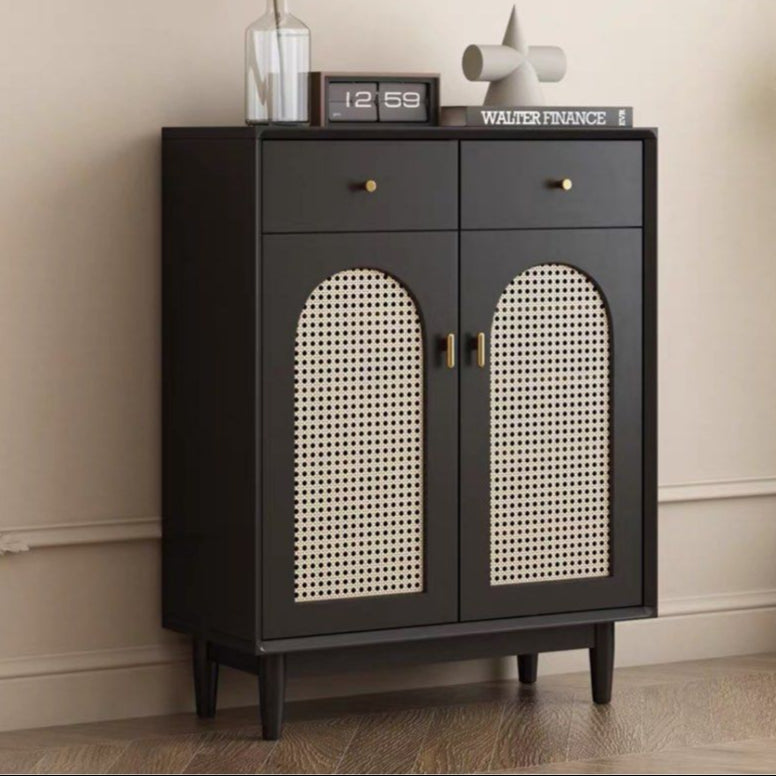 MASEY Modern Rattan Shoe Cabinet