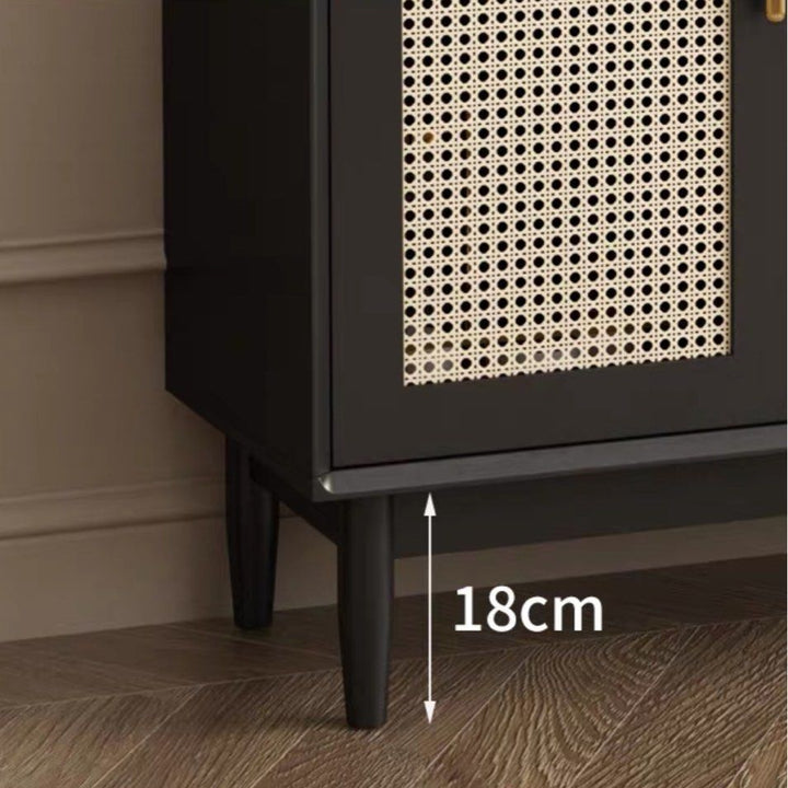 MASEY Modern Rattan Shoe Cabinet
