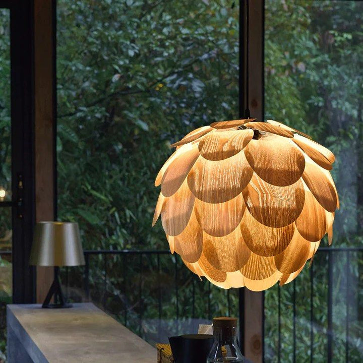 MAVA Single Globe Pendant with Scale Accents