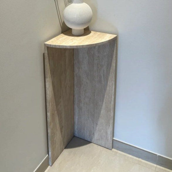 MEIRES Travertine Corner Table