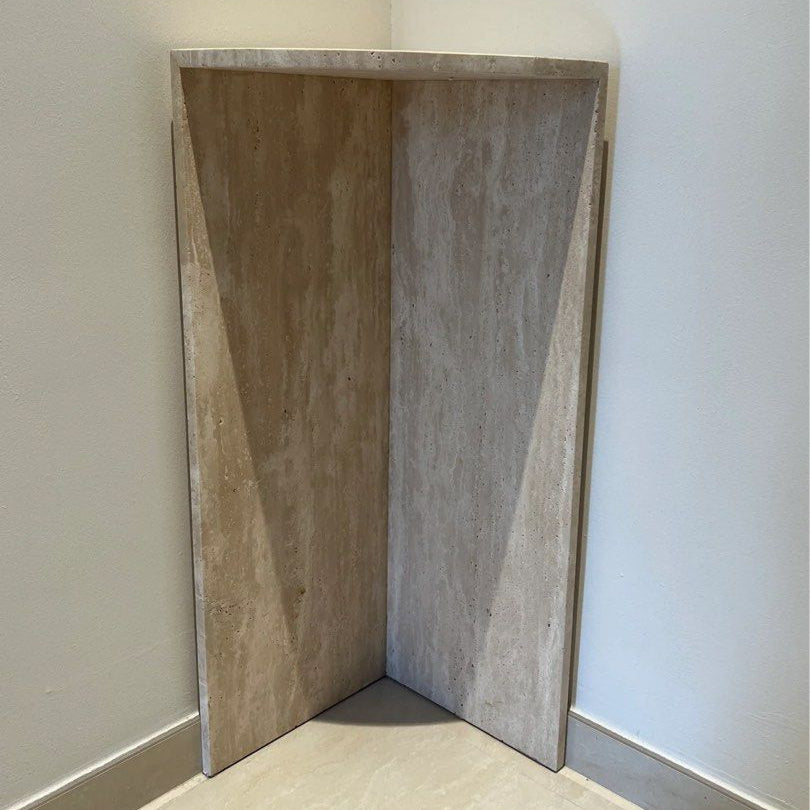 MEIRES Travertine Corner Table