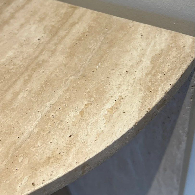 MEIRES Travertine Corner Table