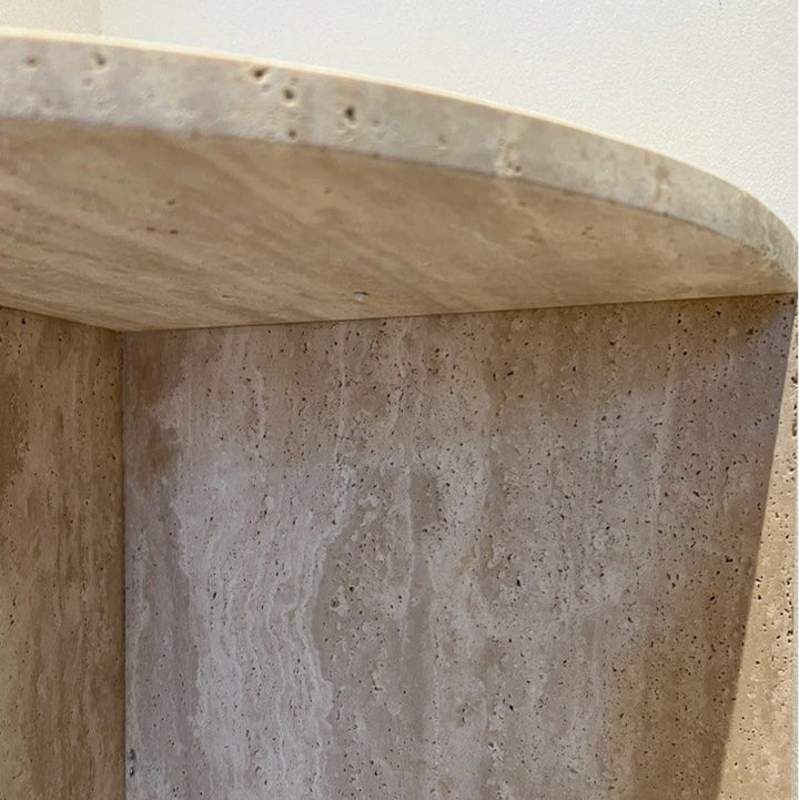 MEIRES Travertine Corner Table