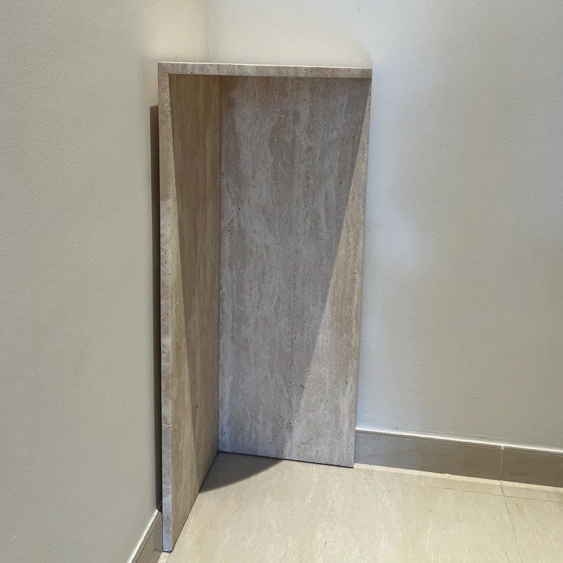 MEIRES Travertine Corner Table
