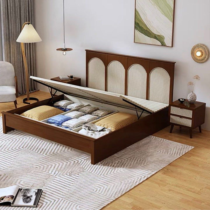 MENADE Rustic Bedframe With Storage