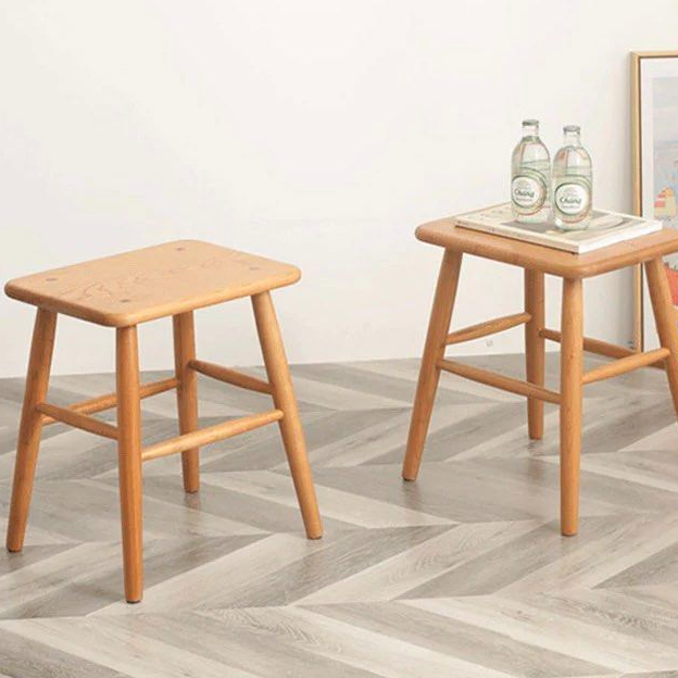 WREN Rectangular Solid Wood Stool
